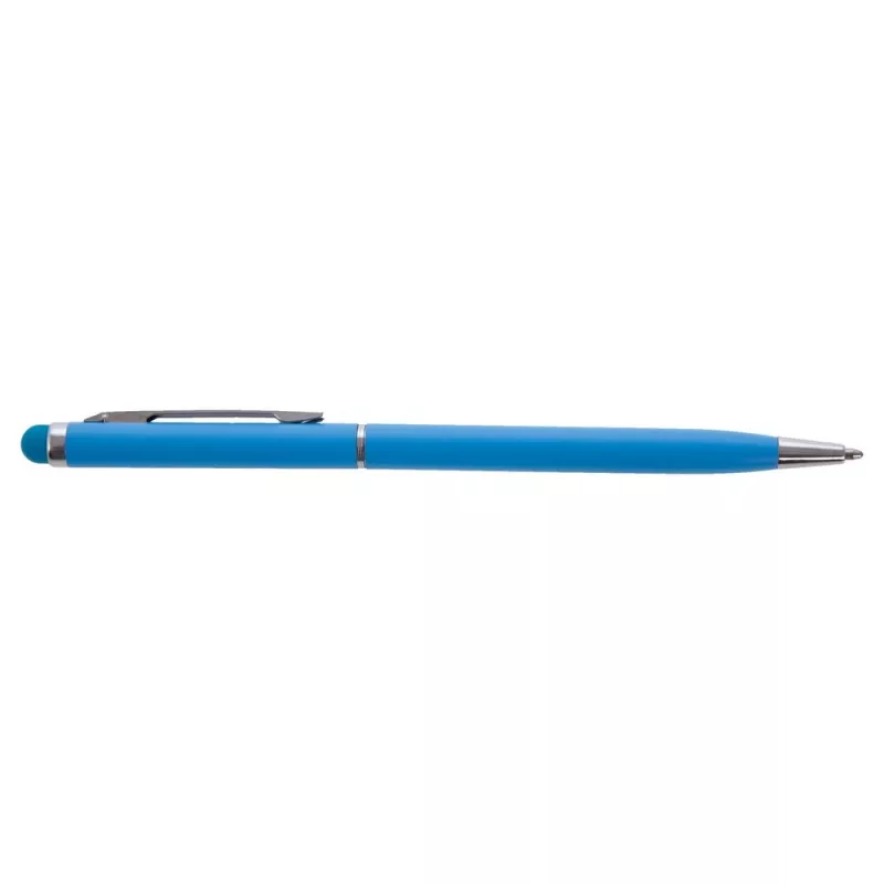 Długopis metalowy matowy z touch pen-em | Dennis - błękitny (V1637-23)