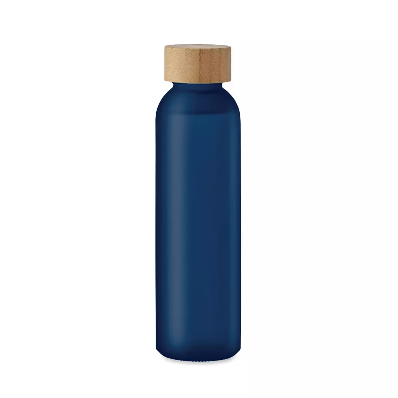 Butelka szklana matowa 500 ml z bambusową zakrętką ABE - Przezroczysty Niebieski (MO2105-23)