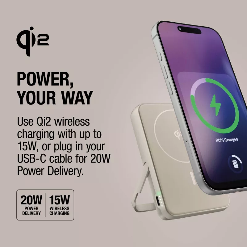 Fresh 'n Rebel Powerbank bezprzewodowy 10000 mAh kompatybilny z MagSafe - beżowy (LT49745-N0055)