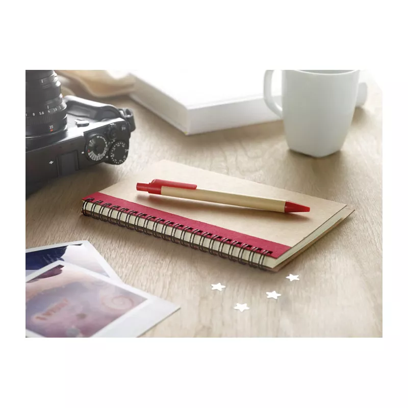 Notes B6 z długopisem 70 kartek gładkie SONORA PLUS - Czerwony (IT3775-05)