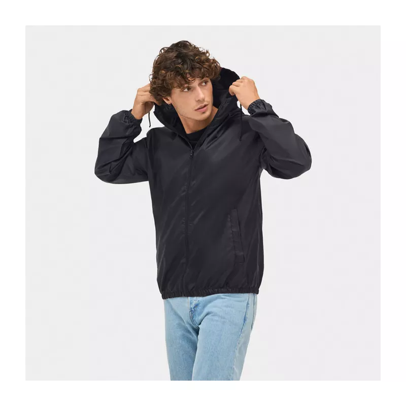 Wiatrówka unisex wodoodporna z kapturem Sol's SHIELD - Czarny (S04758-BK)