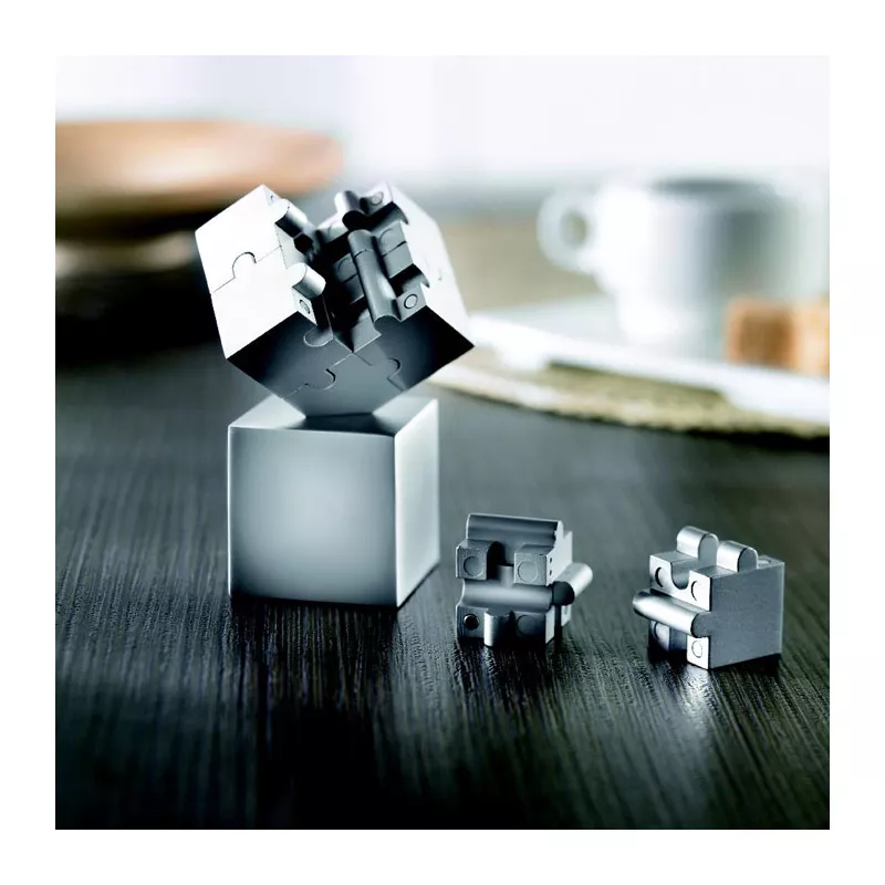 Puzzle magnetyczne 3D metalowe KUBZLE - Srebrny Mat (AR1810-16)