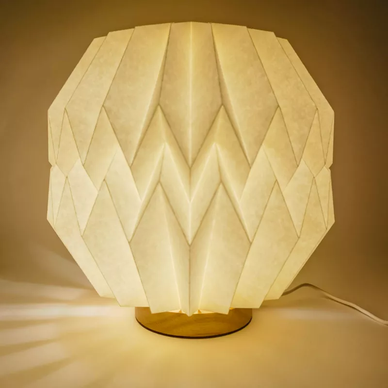 Coollux składana papierowa lampa LED Luna 25cm inspirowana origami - naturalny-t (LT40727-N0094)