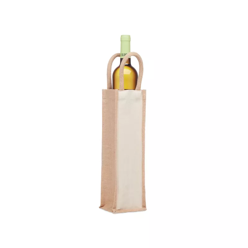 Torba na wino z juty 320 g/m² CAMPO DI VINO - Bezowy (MO6258-13)