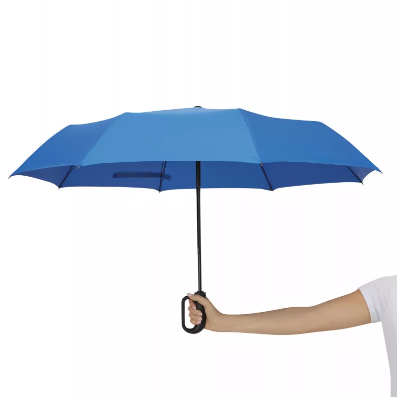 Automatyczna, wiatroodporna parasolka kieszonkowa z pokrowcem w dopasowanym kolorze - niebieski (56-0101504)