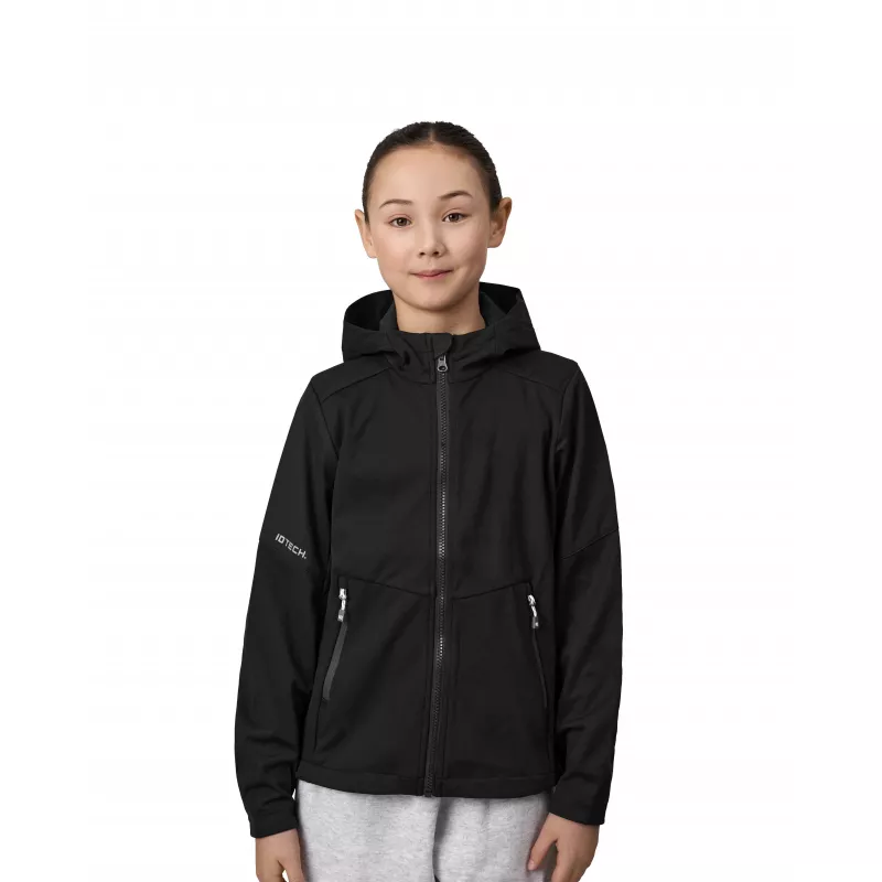 Kurtka dziecięca ID softshell z kapturem 40836 185 g/m² - Black (40836-BLACK)