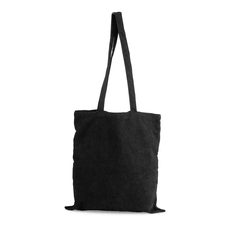 Torba z tkaniny przypominającej sztruks CORDELLA - czarny (20528-02)