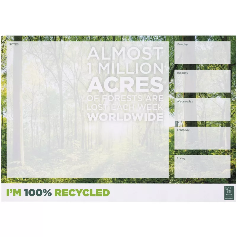 Notatnik  Desk-Mate®  w formacie A3 z materiałów z recyklingu - Biały (21279012)