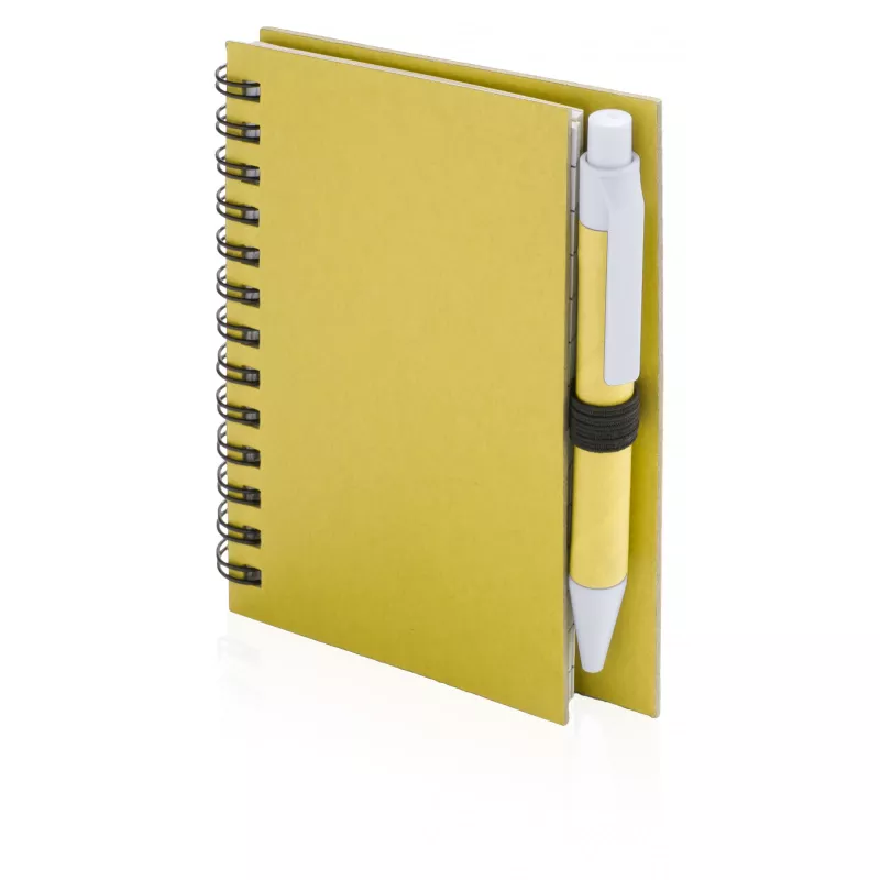 Notatnik ok. A7 z długopisem - żółty (V2793-08)