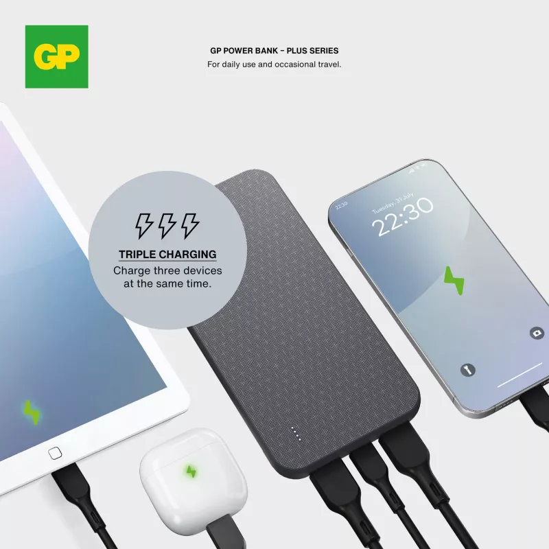 GP B+ Series Powerbank 10000 mAh - czarny (LT45102-N0002)
