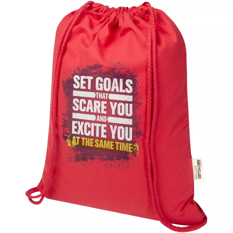 Peru Blend torba ściągana sznurkiem z materiału z recyklingu z certyfikatem GRS o gramaturze 180 g/m², 5 l - Czerwony (12079121)