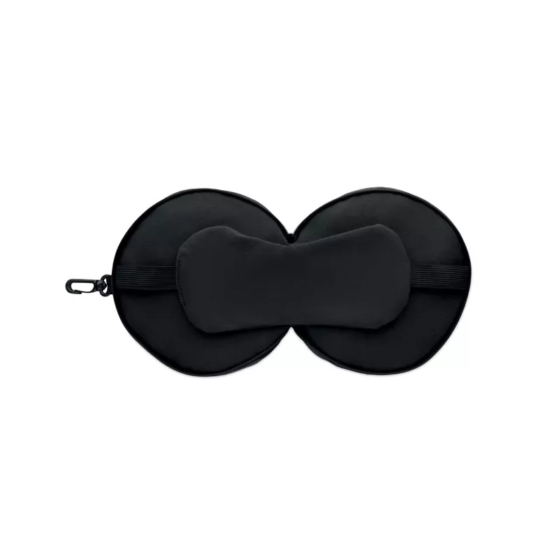 Poduszka podróżna 2 w 1 z maską na oczy SOFT NUIT - Czarny (MO2907-03)