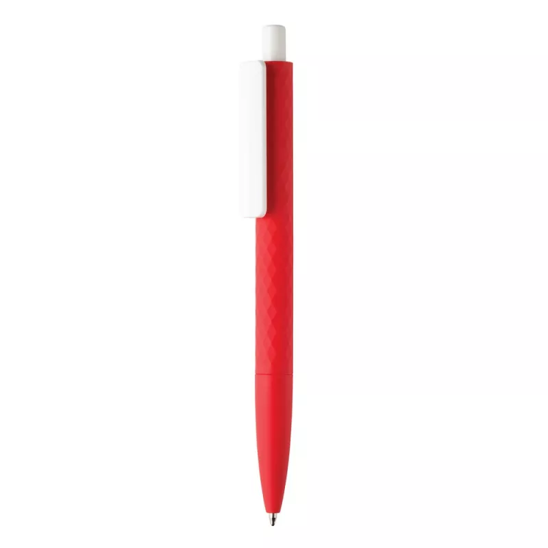 Długopis z diamentowym wzorem, niemiecki wkład Dokumental® - czerwony (V1999-05)
