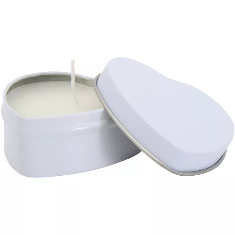 Blissful świeca w puszce w kształcie serca o zapachu wanilii - Biały (12635301)