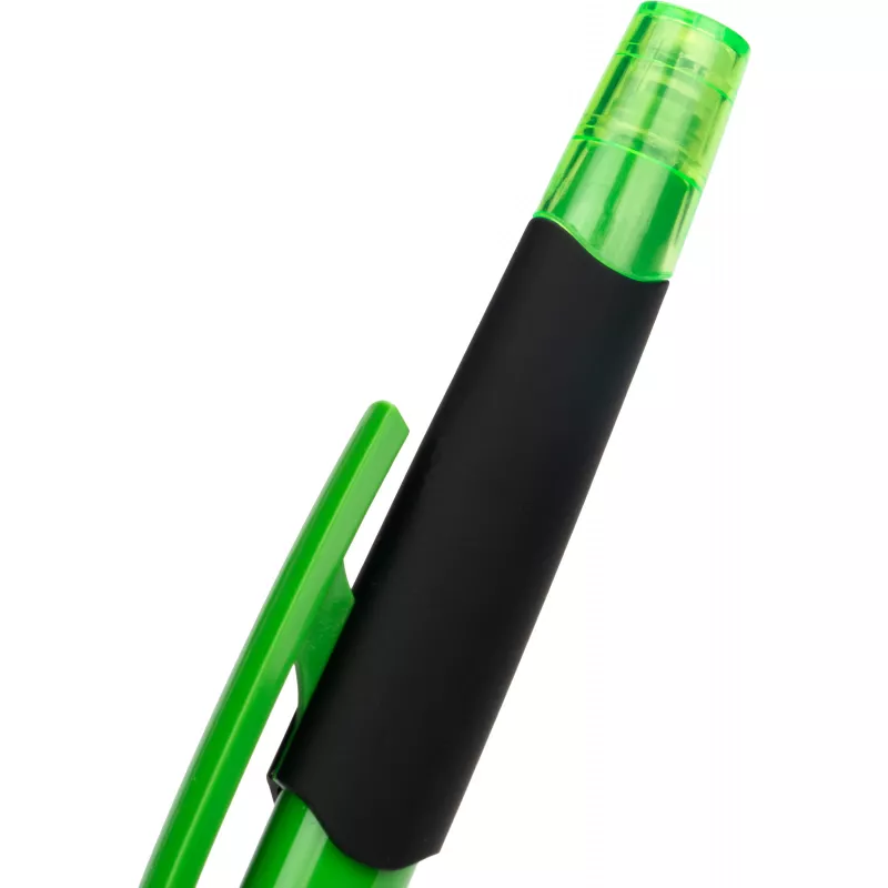 Długopis plastikowy z zakreślaczem touch pen EMMETT - jasnozielony (1096529)
