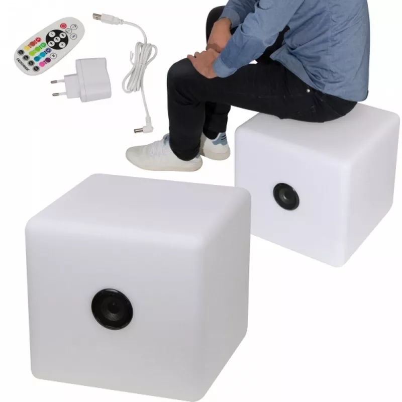 Głośnik bluetooth świecący XXL DONATO - biały (8073506)