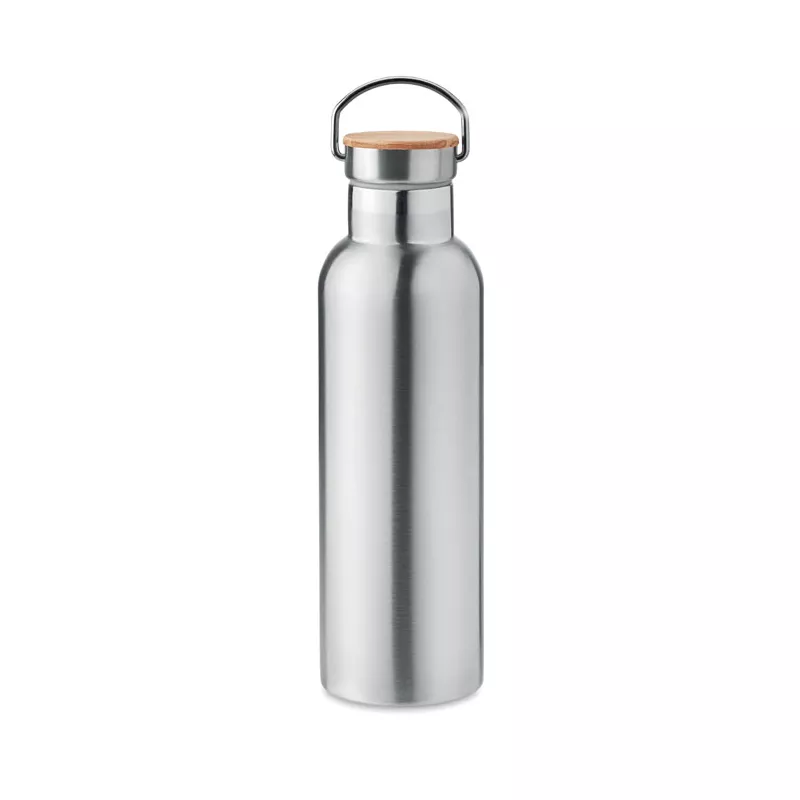 Termos z bambusową pokrywką 750 ml HELSINKI MED - Srebrny Mat (MO6372-16)
