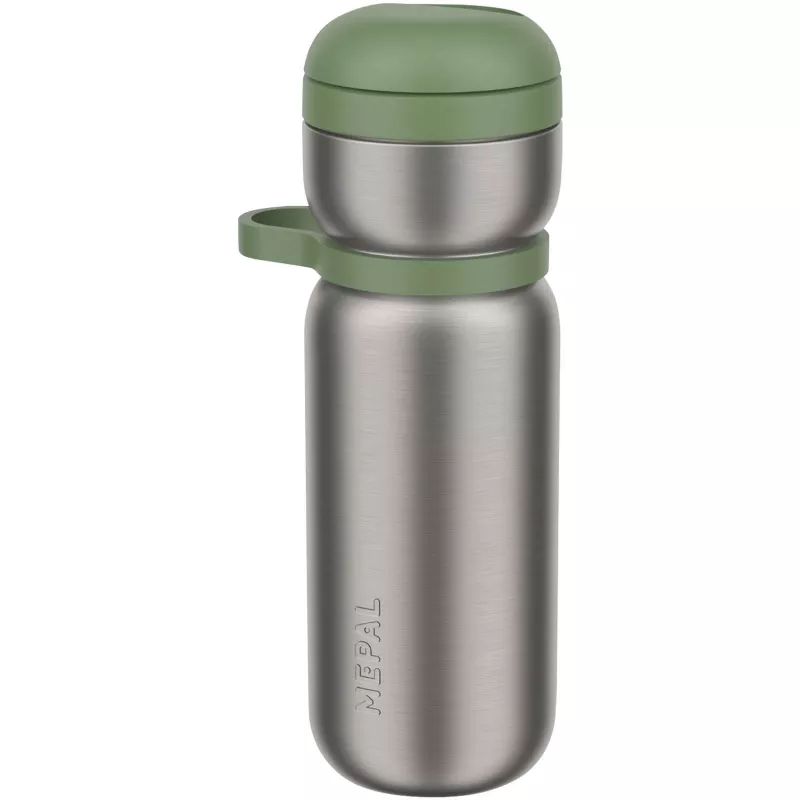 Mepal Twist stalowa termiczna butelka sportowa o pojemności 600 ml - Zielony mech (10091064)
