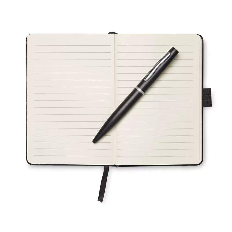 Notes A6 z długopisem 72 kartki w linię NOTALUX - Czarny (MO8109-03)