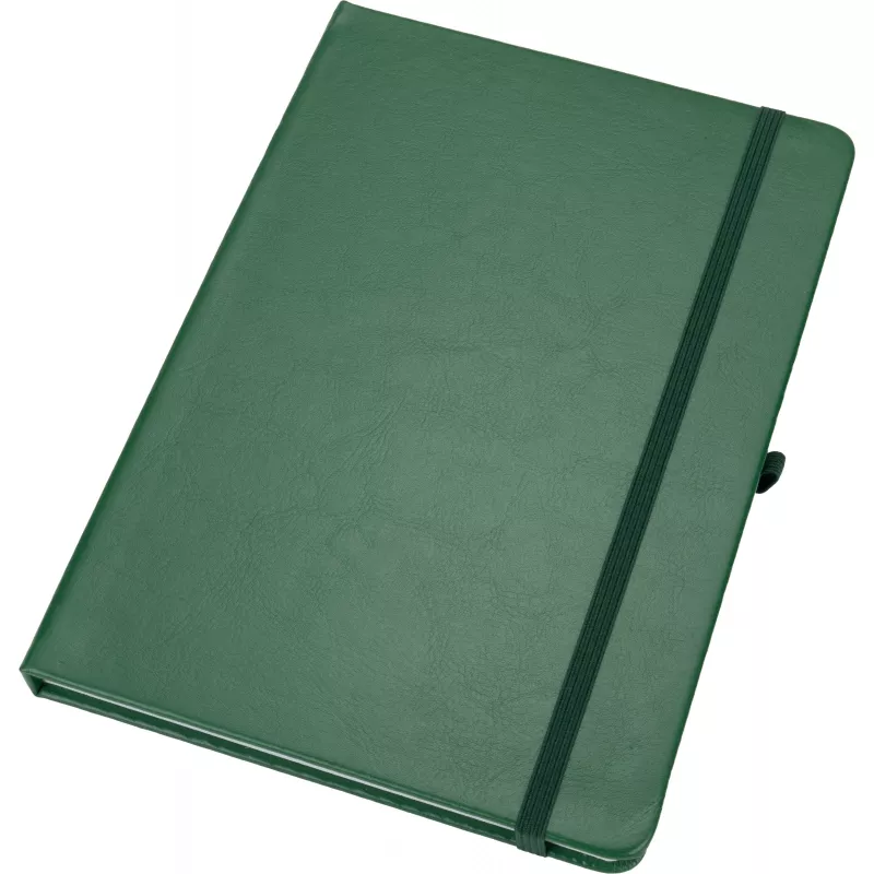 Notatnik A5 w linie z PU z recyklingu CLEO - ciemnozielony (2374899)