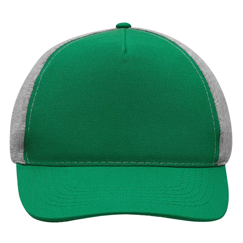 5 segmentowa czapka baseballowa - ciemnozielony, szary (56-0701605)