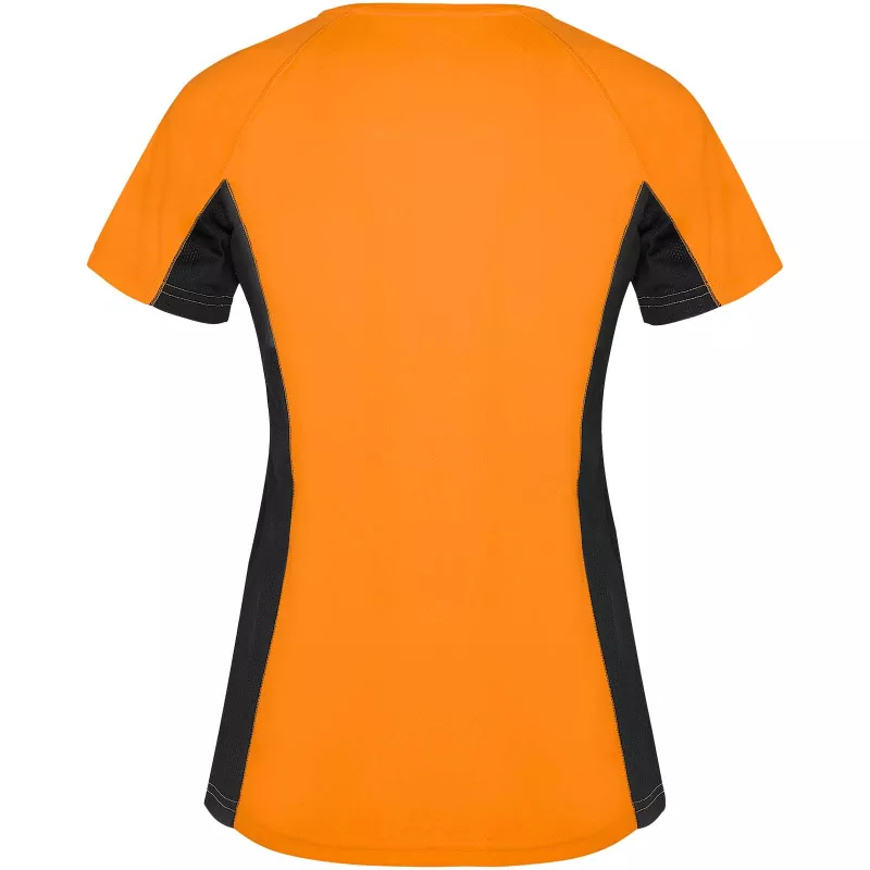 Shanghai sportowa koszulka damska z krótkim rękawem - Czarny-Fluor Orange (R6648-BLACK-FLORANGE)