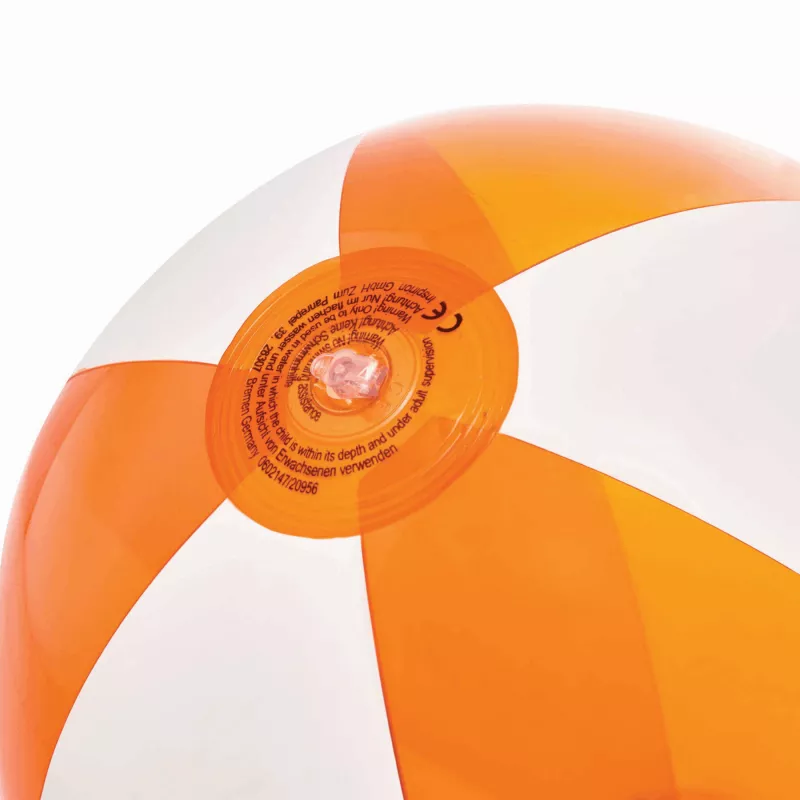 Piłka plażowa - biały, transparentny pomarańczowy (56-0602147)