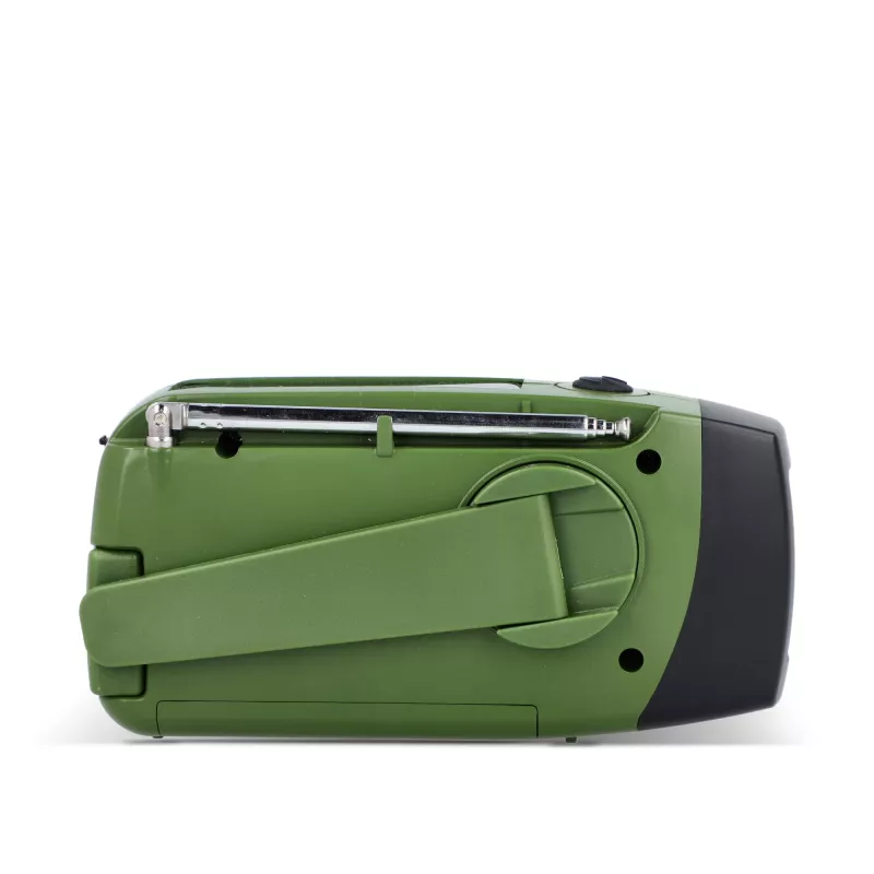 SafeSound Radio awaryjne zasilane energią słoneczną i korbką - ciemnozielony (LT95607-N0030)