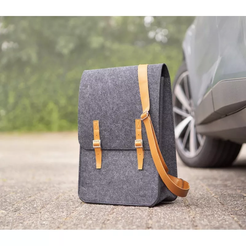 Torba na laptopa 14" z filcu RPET - grafitowy (V1252-15)