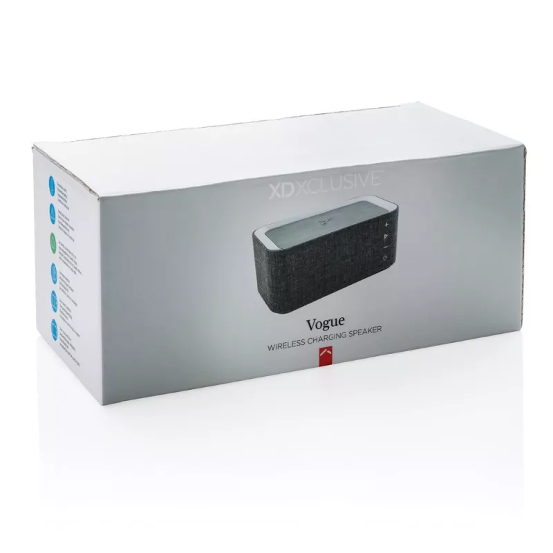Głośnik bezprzewodowy 6W, ładowarka bezprzewodowa 5W Vogue - szary, czarny (P328.072)