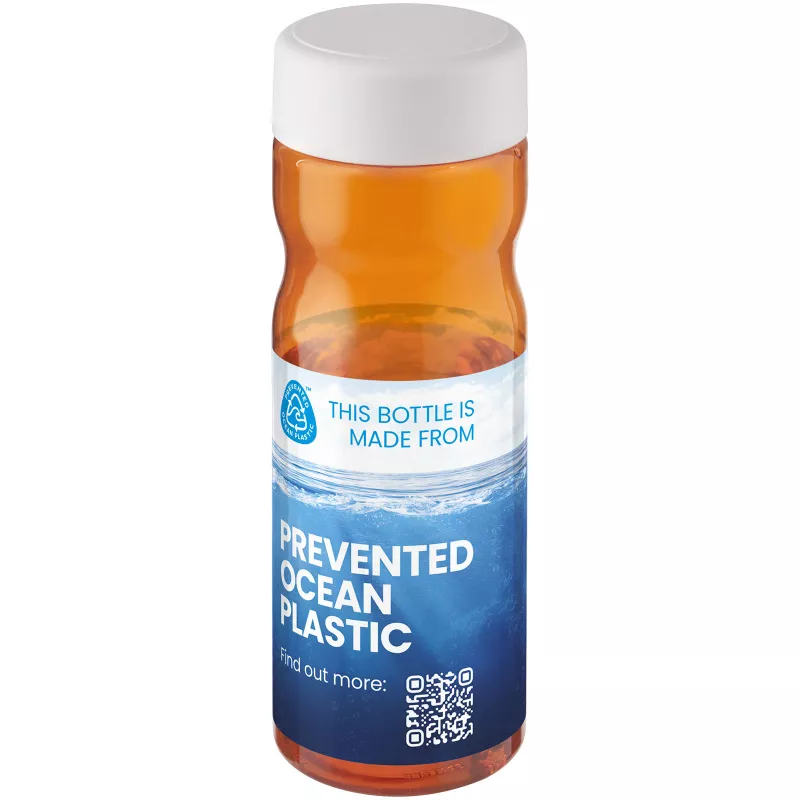 H2O Eco Base 650 ml screw cap water bottle - Biały-Pomarańczowy (21043505)
