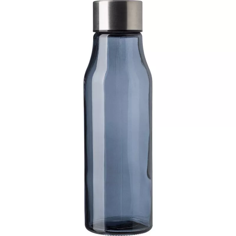 Szklana butelka z zakrętką ze stali nierdzewnej 500 ml - czarny (V0283-03)