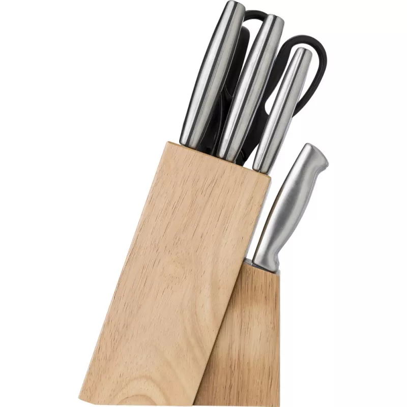 Zestaw noży kuchennych - drewno (V9564-17)