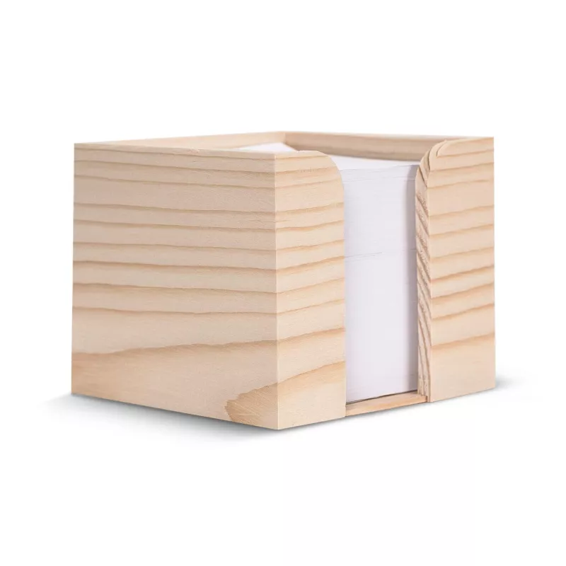 Drewniane pudełko, z recyklingu, 10x10x8.5cm - jasnobrązowy (LT91911-N0052)