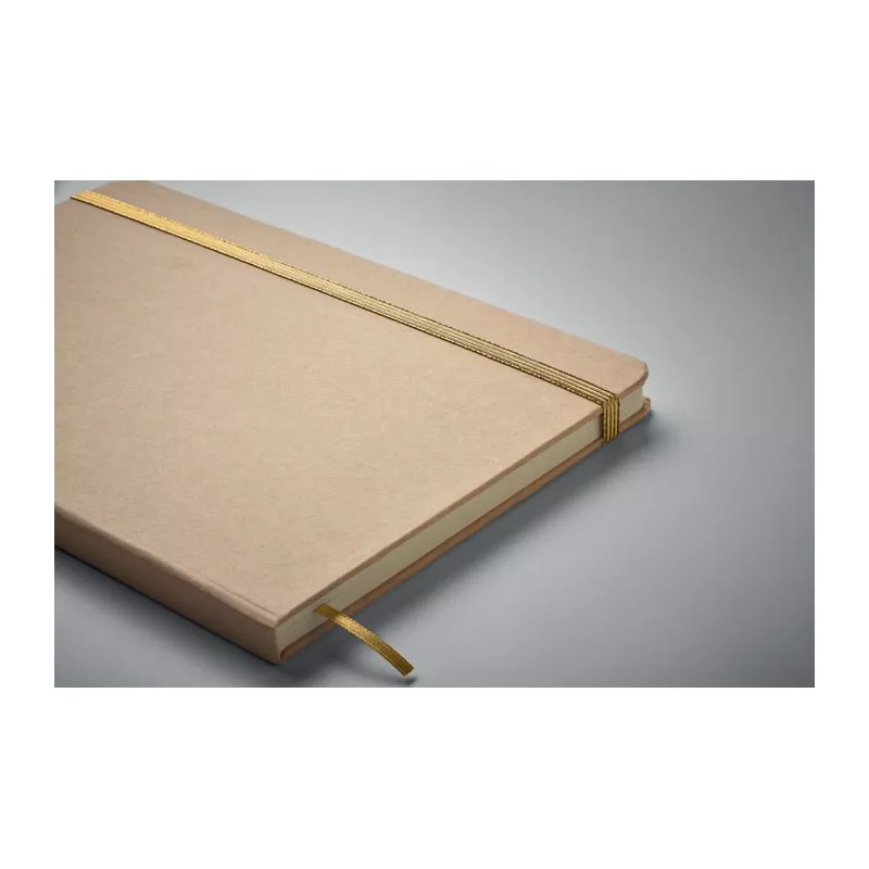 Notes A5 w okładce z kartonu 80 kartek w linię ROUTE - Matowy Zloty (MO2580-98)