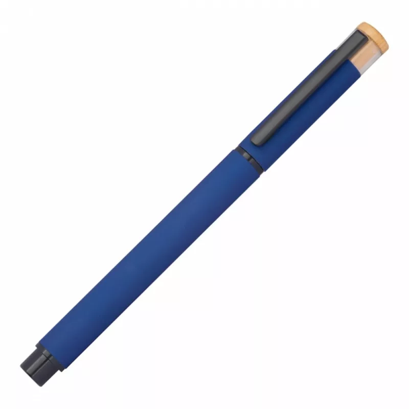 Zestaw piśmienny długopis i pióro kulkowe z aluminium z recyklingu RAFFAELE - niebieski (1470604)