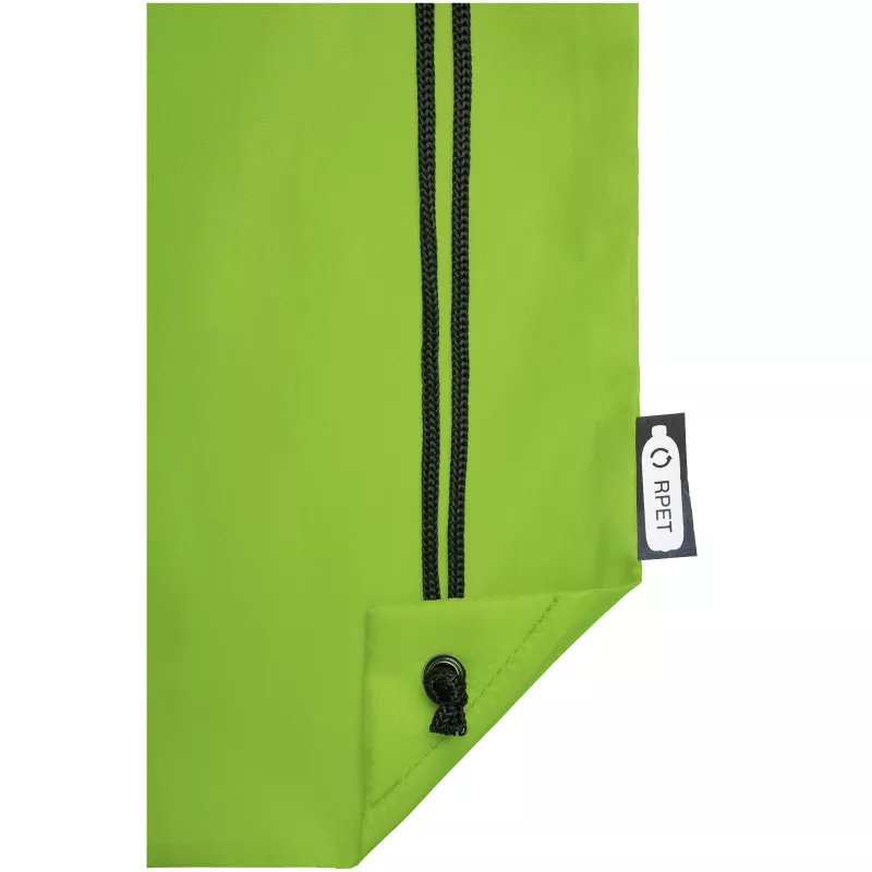 Plecak Oriole ze sznurkiem ściągającym z recyklowanego plastiku PET, 33 x 44 cm - Limonka (12046163)