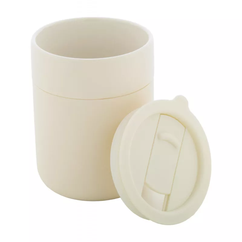 Ceramiczny kubek podróżny pokryty silikonem 300 ml Liberica - naturalny (AP800549-00)