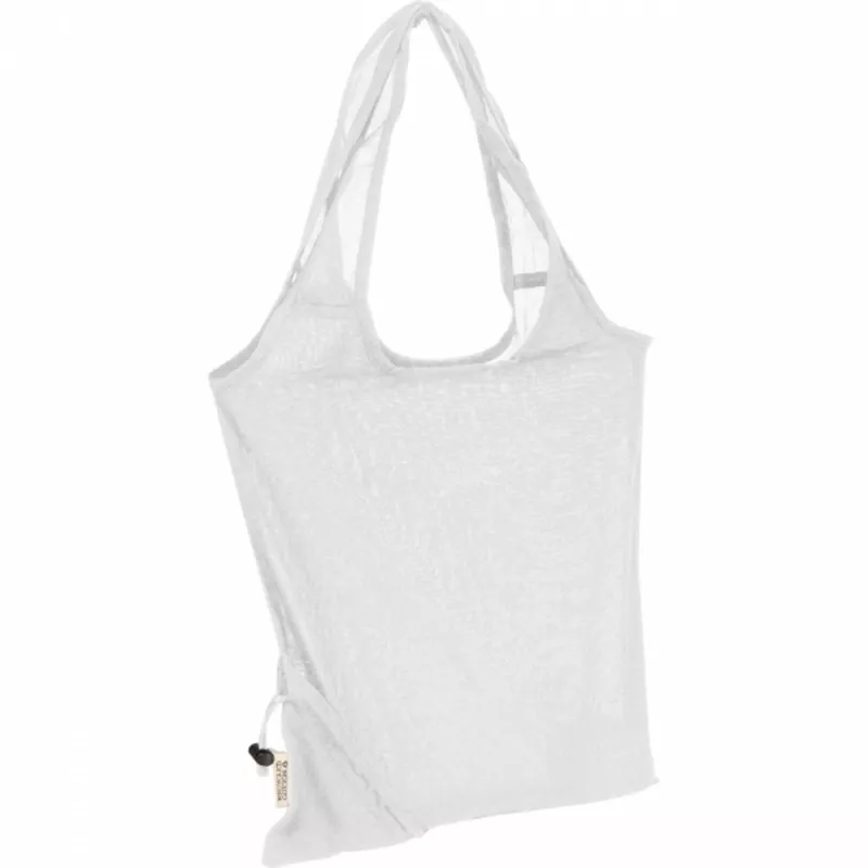 Składana torba z bawełny i poliestru z recyklingu 118 g/m² ANJA - biały (6526206)