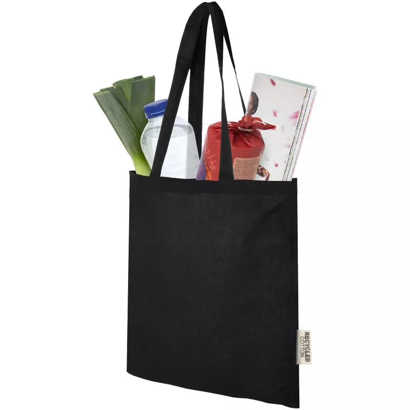 Madras torba na zakupy z bawełny z recyklingu o gramaturze 140 g/m2 i pojemności 7 l - Czarny (12069590)