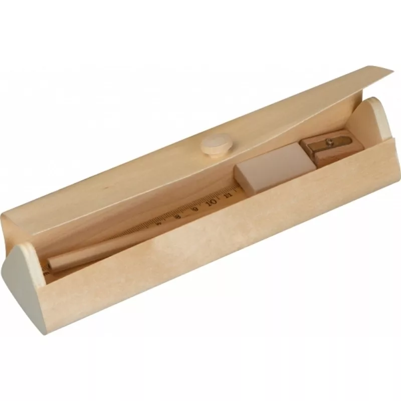 Zestaw piśmienny w piórniku TERESINA - beżowy (438813)