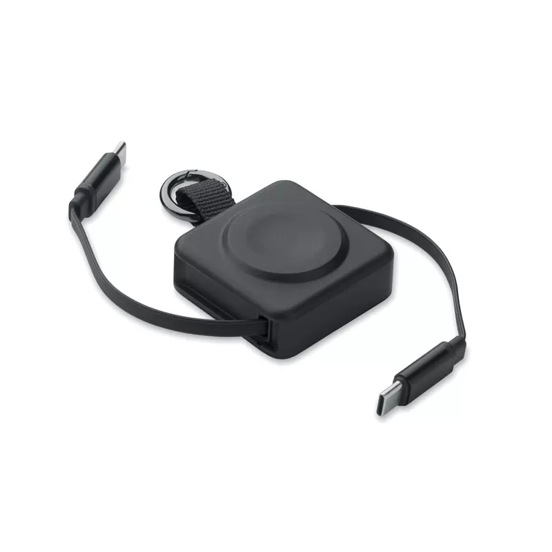Kabel USB-C 100W z ładowarką do smartwatcha SKILFUL - Czarny (MO3145-03)