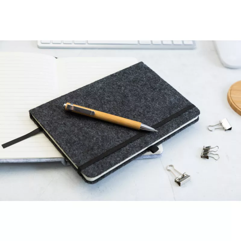 Refelt Note A5 Notes z okładką z filcu RPET - ciemno szary (AP808171-80)
