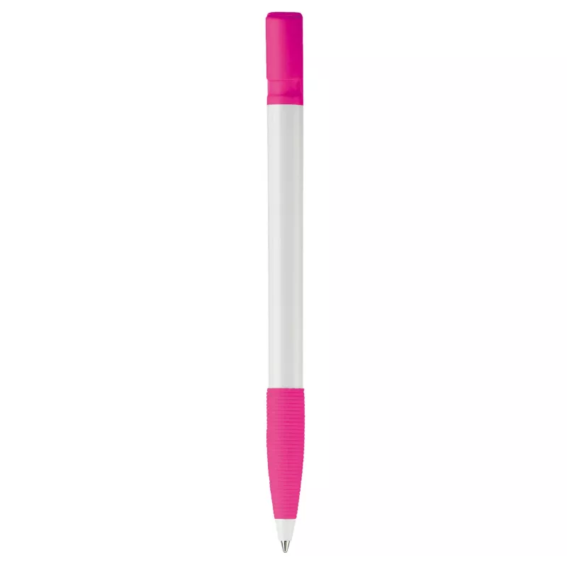 Długopis plastikowy Nash Grip - biało / różowy (LT80801-N0176)