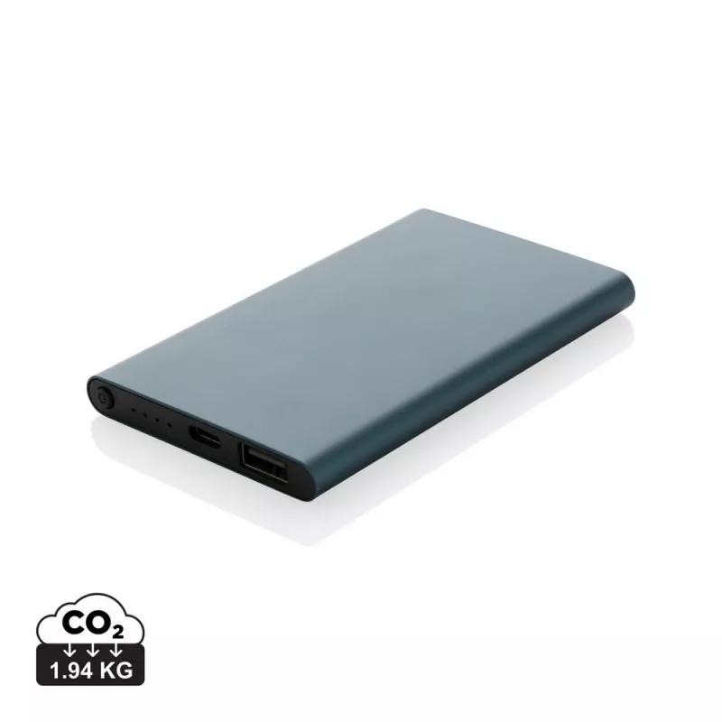 Power bank 4000 mAh z aluminium z recyklingu - niebieski (P322.425)