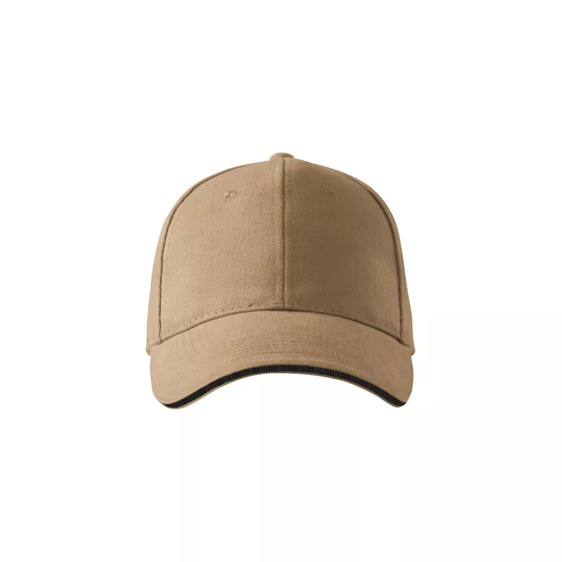 Reklamiowa czapka z daszkiem Malfini SANDWICH 6P 306 - Piaskowy (ADLER306-PIASKOWY)
