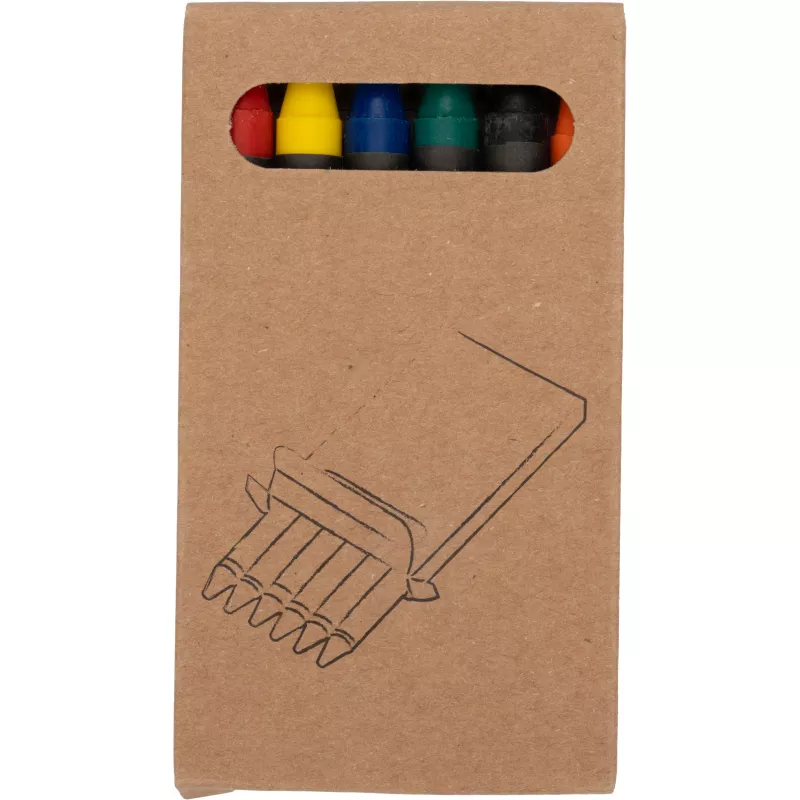 Kredki świecowe 6 kolorów AGOSTINO - wielokolorowy (14464mc)