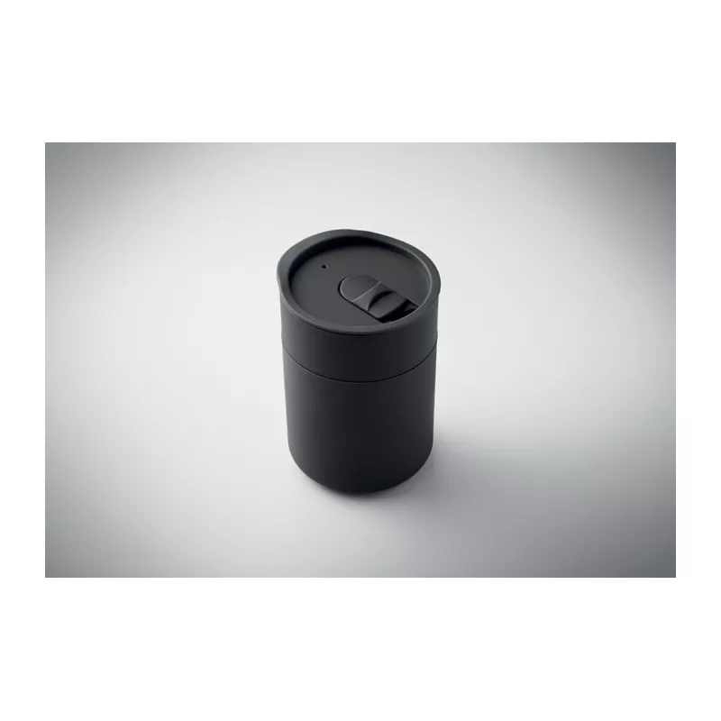 Kubek z PP z silikonową osłoną 330 ml GOBLET - Czarny (MO2773-03)