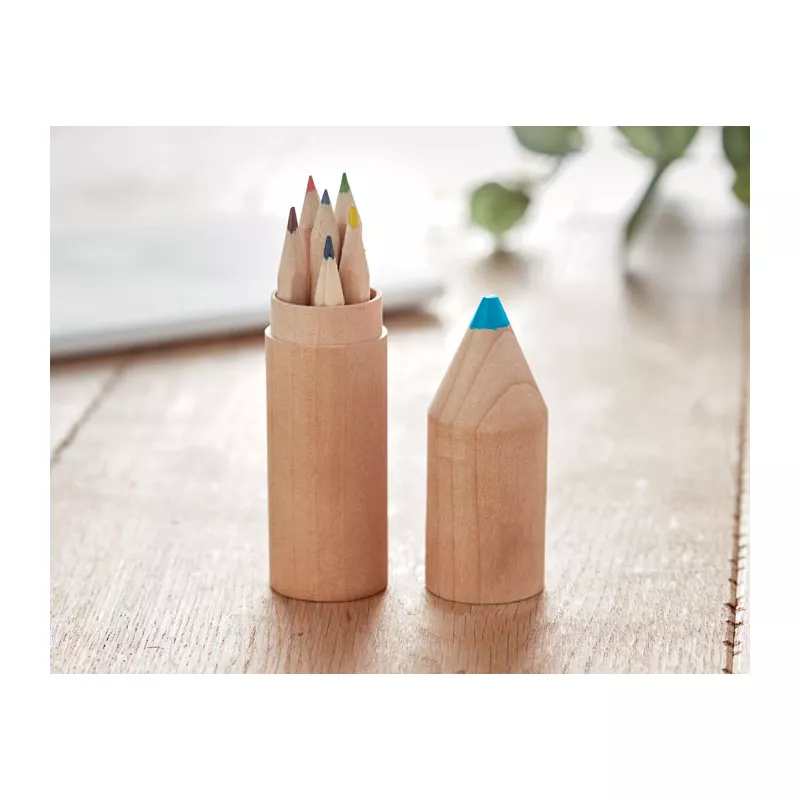Kredki drewniane 6 szt. w pudełku PETIT COLORET - Drewna (MO9875-40)