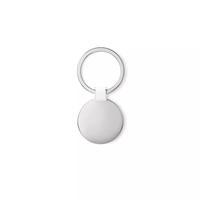Brelok metalowy okrągły ROUNDY - Bialy (MO8462-06)